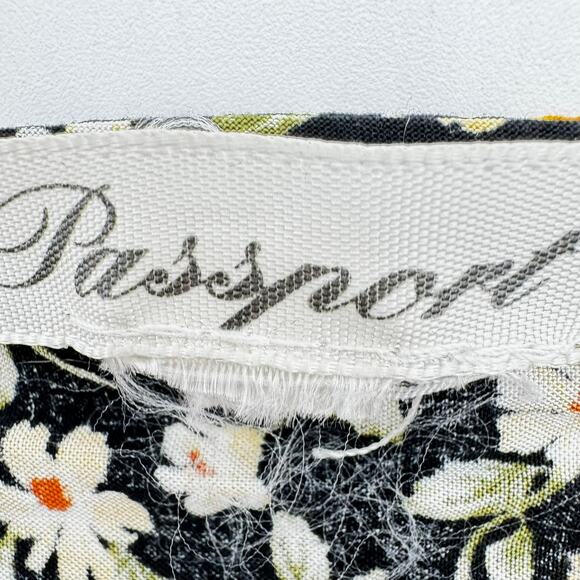 PASSPORT 2X Black Yellow‎ Ditsy Floral Short Flutter sleeve Babydoll Midi Dress - Picture 4 of 6